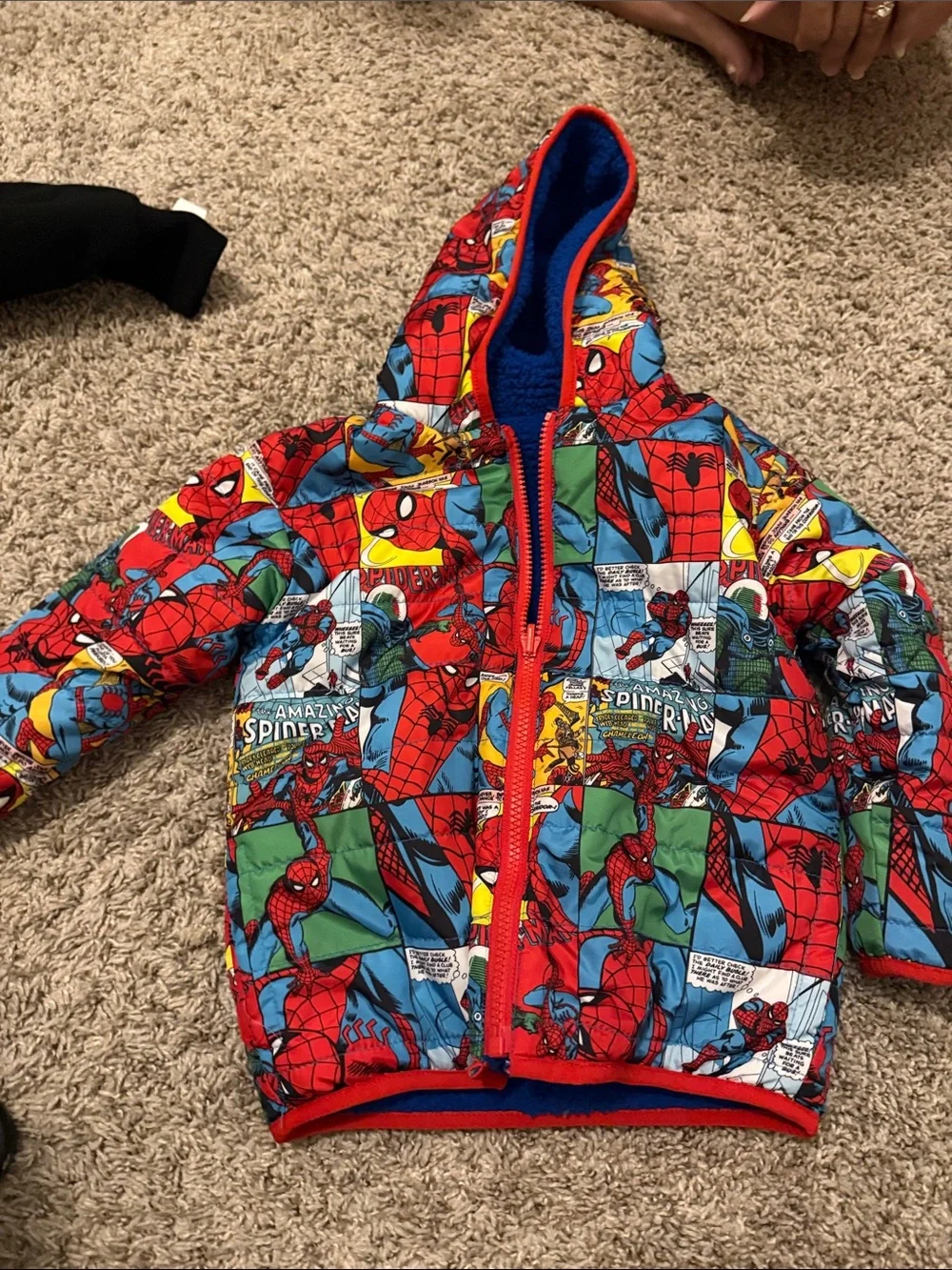 Spider-Man Red Kids Hooded Puffer Jacket